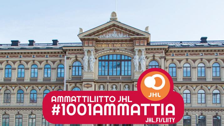 Kuva Ateneum-taidemuseosta, Kansallisgalleria. Kuvan päällä on logo: #1001Ammattia, ammattiliitto JHL