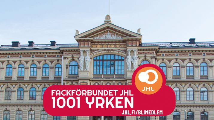Konstmuseum i bakgrunden med texten Fackförbundets 1001 yrken i nedre kanten.