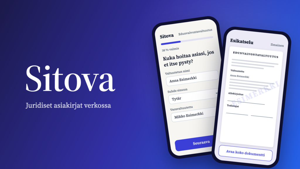 Juridiset asiakirjat verkossa sitova.fi-palvelusta